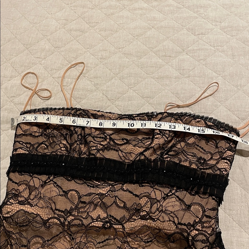 Vintage Badgley Mischka Black Lace Strapless Gown - Picture 12 of 16
